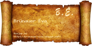 Brünauer Éva névjegykártya